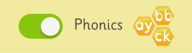 App screenshot of spelling grahemes switch